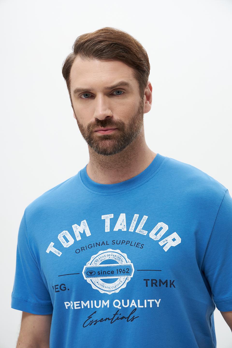 Футболка Tom Tailor с логотипом голубая
