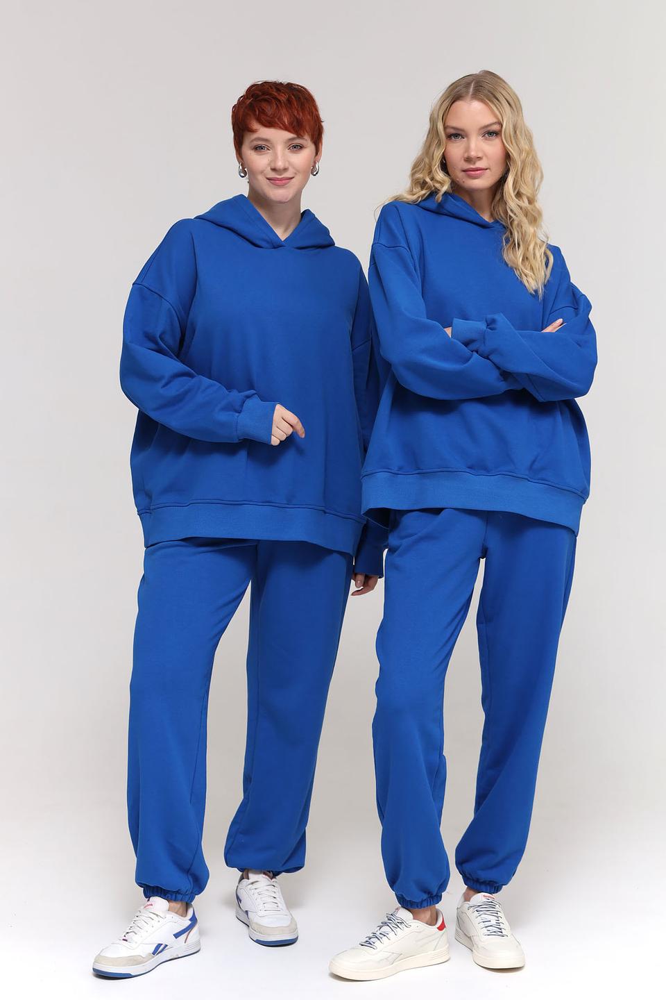 Пуловер Pezzo синий с капюшоном