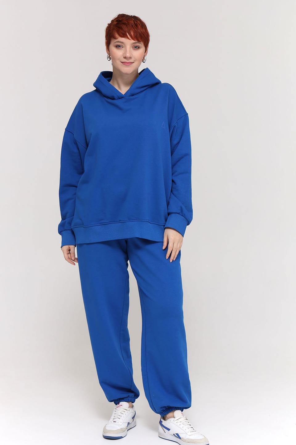 Пуловер Pezzo синий с капюшоном