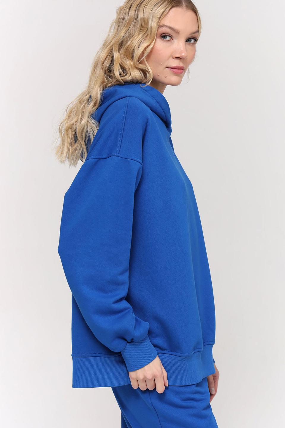 Пуловер Pezzo синий с капюшоном