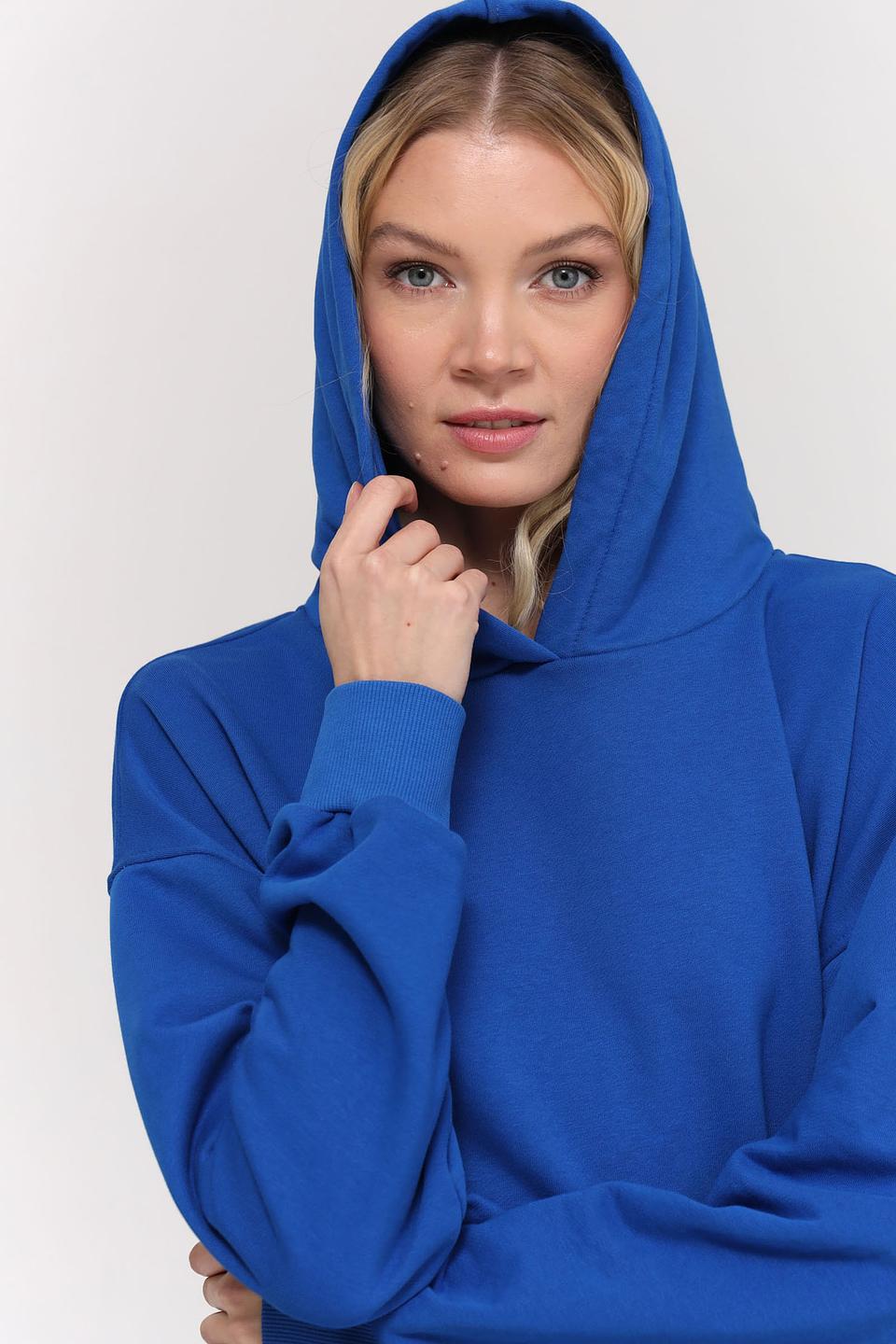 Пуловер Pezzo синий с капюшоном