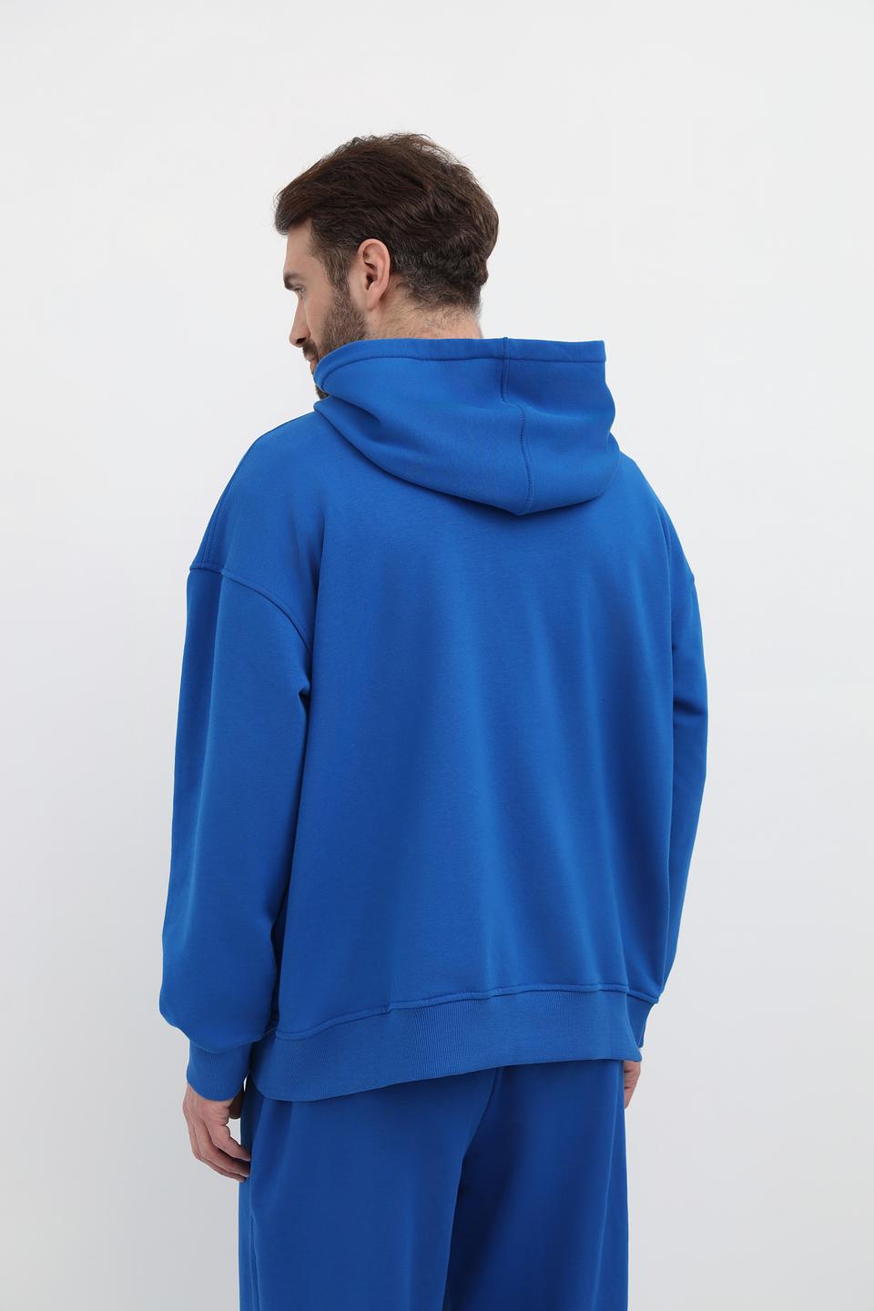 Пуловер Pezzo синий с капюшоном