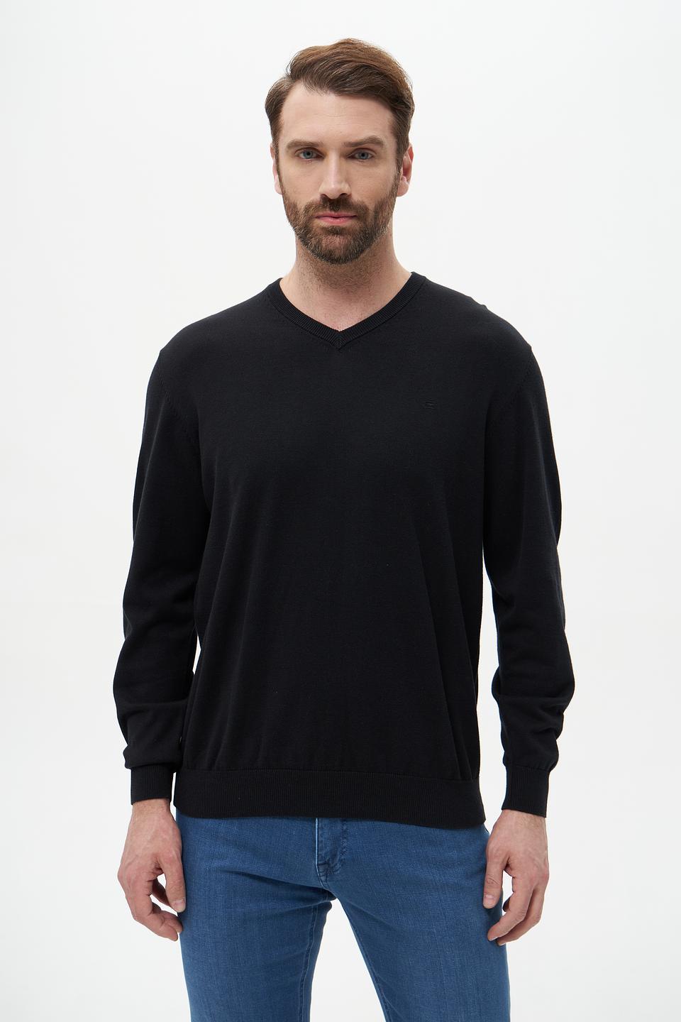 Джемпер Casa Moda V-образный чёрный