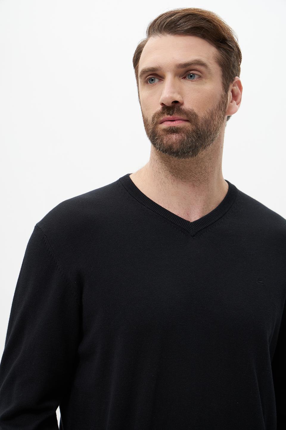 Джемпер Casa Moda V-образный чёрный