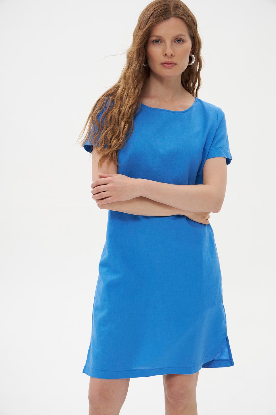 Платье Pezzo голубое приталенное