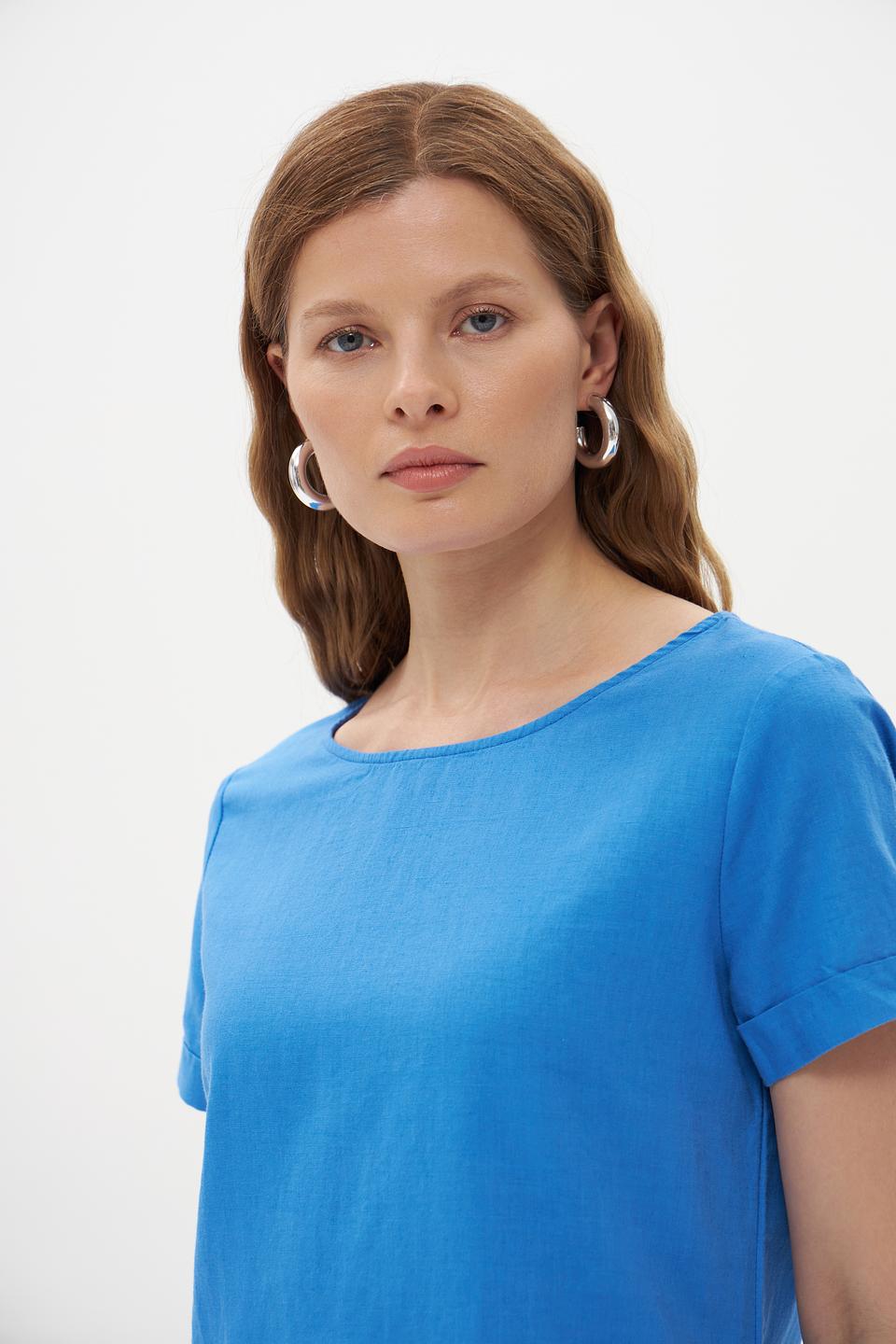 Платье Pezzo голубое приталенное