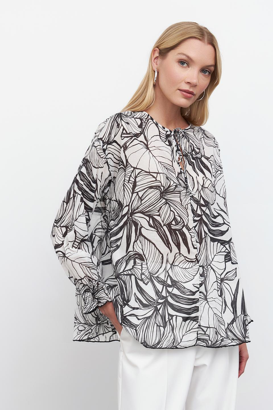 Блуза Pezzo с принтом листья