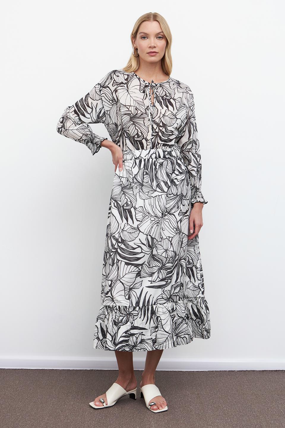 Блуза Pezzo с принтом листья