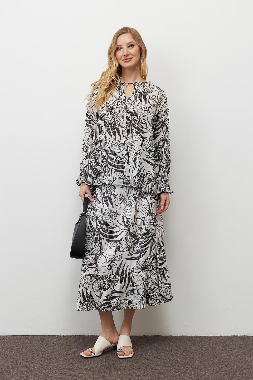 Блуза Pezzo с принтом листья