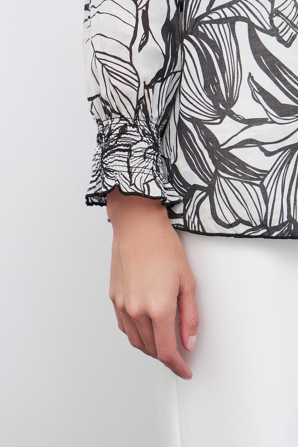 Блуза Pezzo с принтом листья