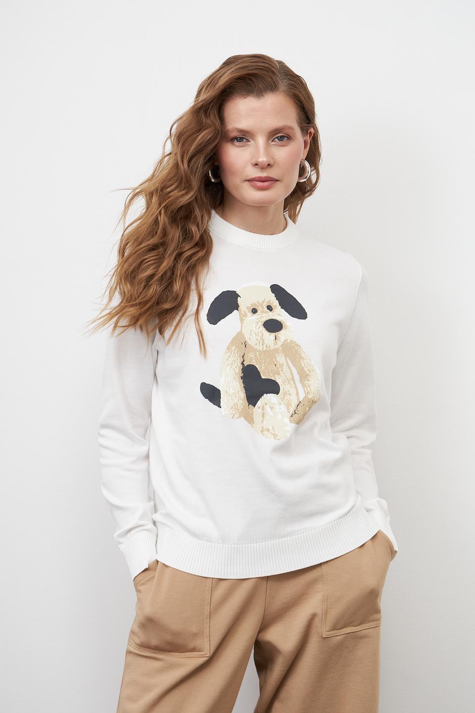 Пуловер Pezzo с принтом щенка