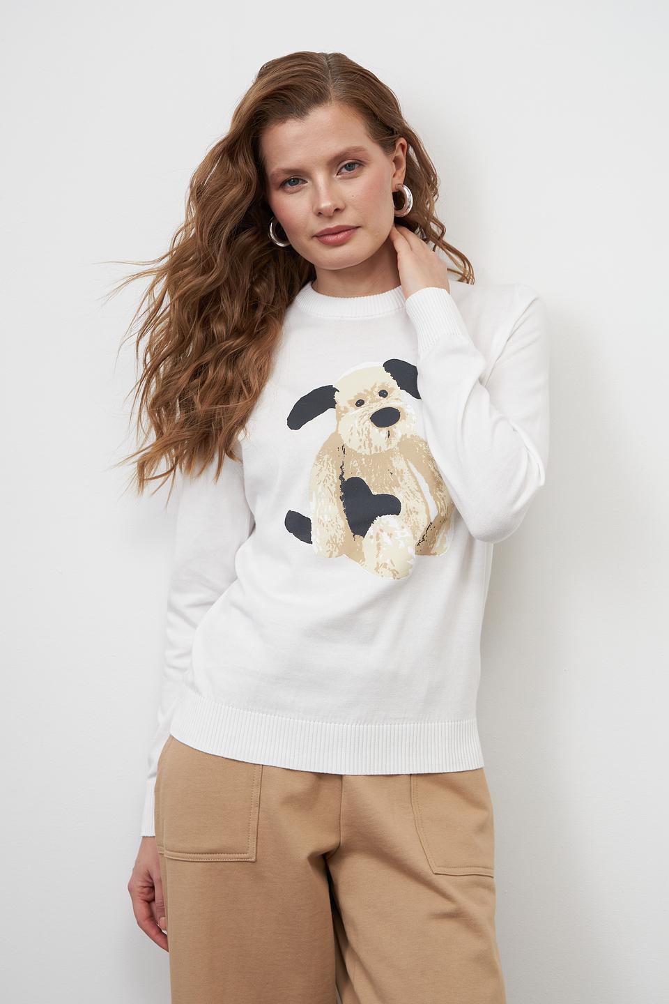 Пуловер Pezzo с принтом щенка