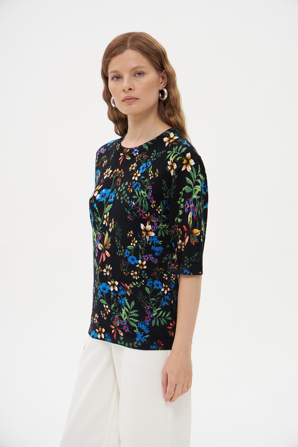 Пуловер Pezzo с цветочным принтом