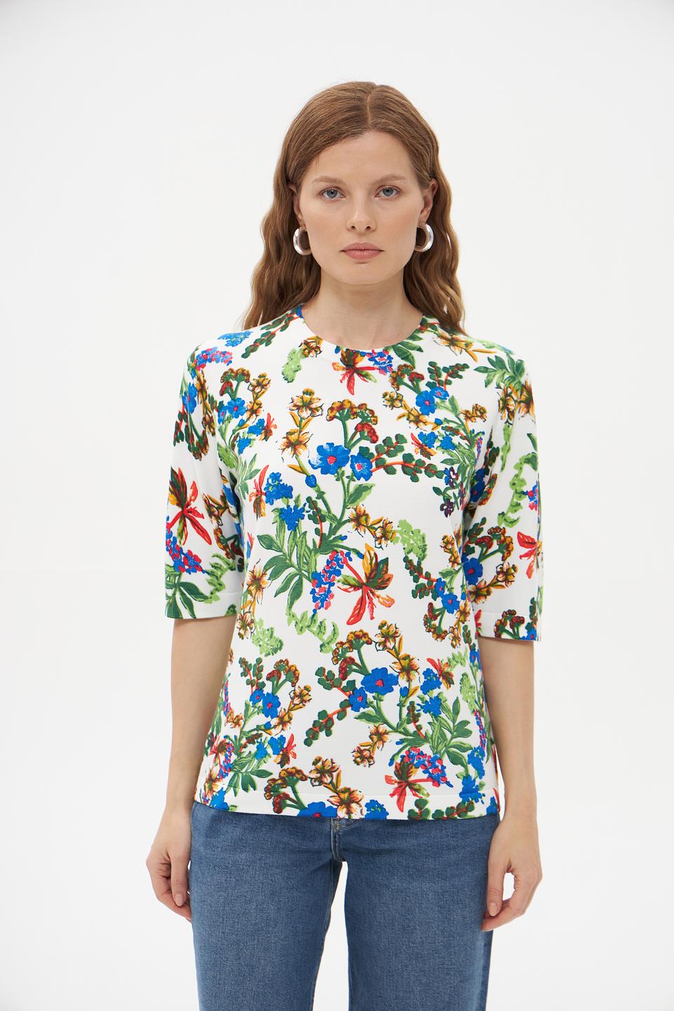 Пуловер Pezzo с цветочным принтом