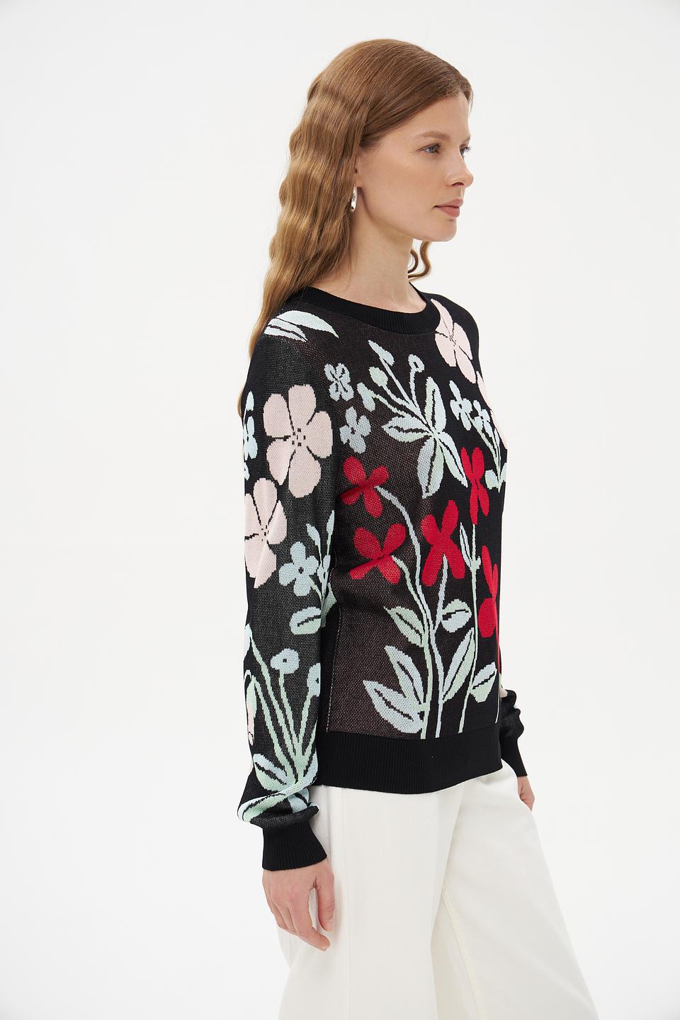 Пуловер Pezzo с цветочным принтом