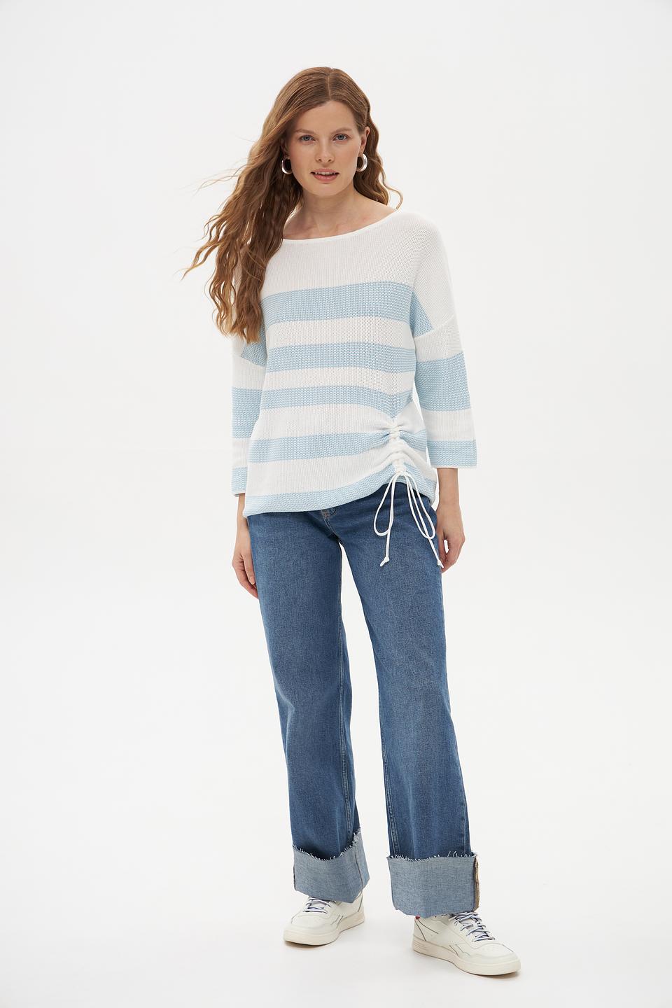 Пуловер Pezzo в полоску с завязками