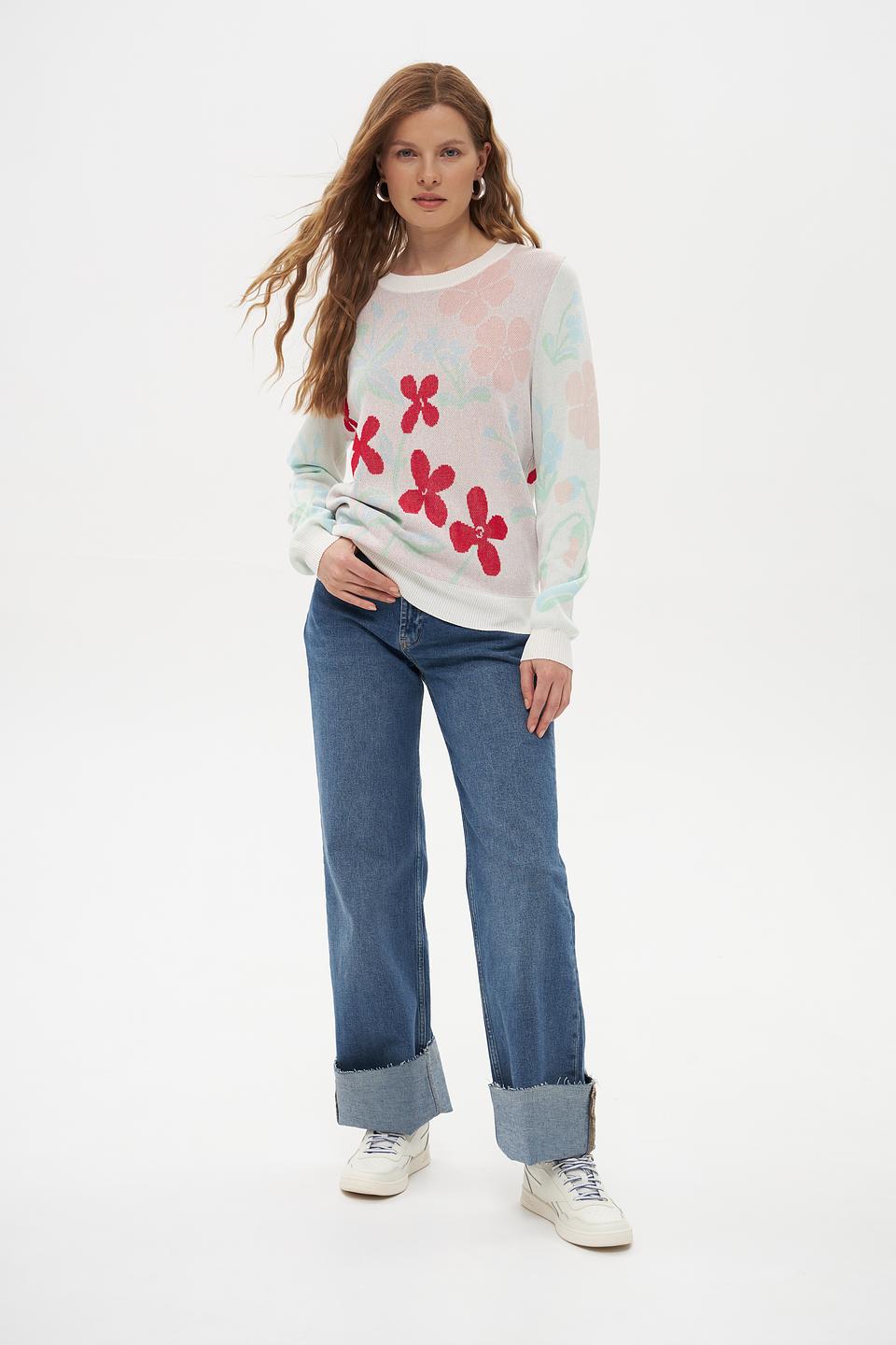 Пуловер Pezzo с цветами