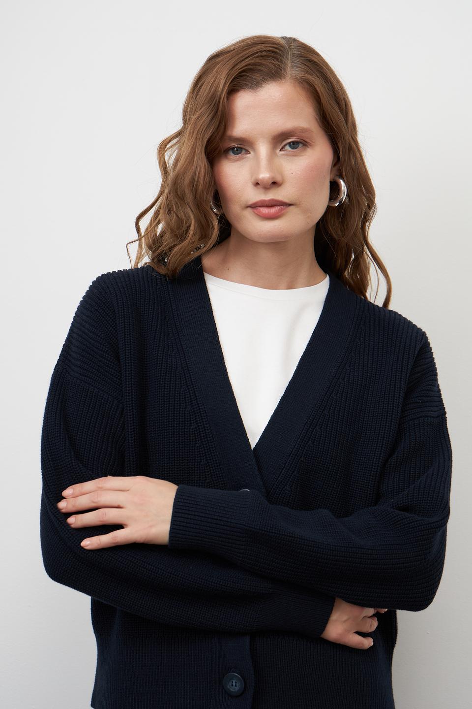 Жакет Pezzo вязаный тёмно-синий