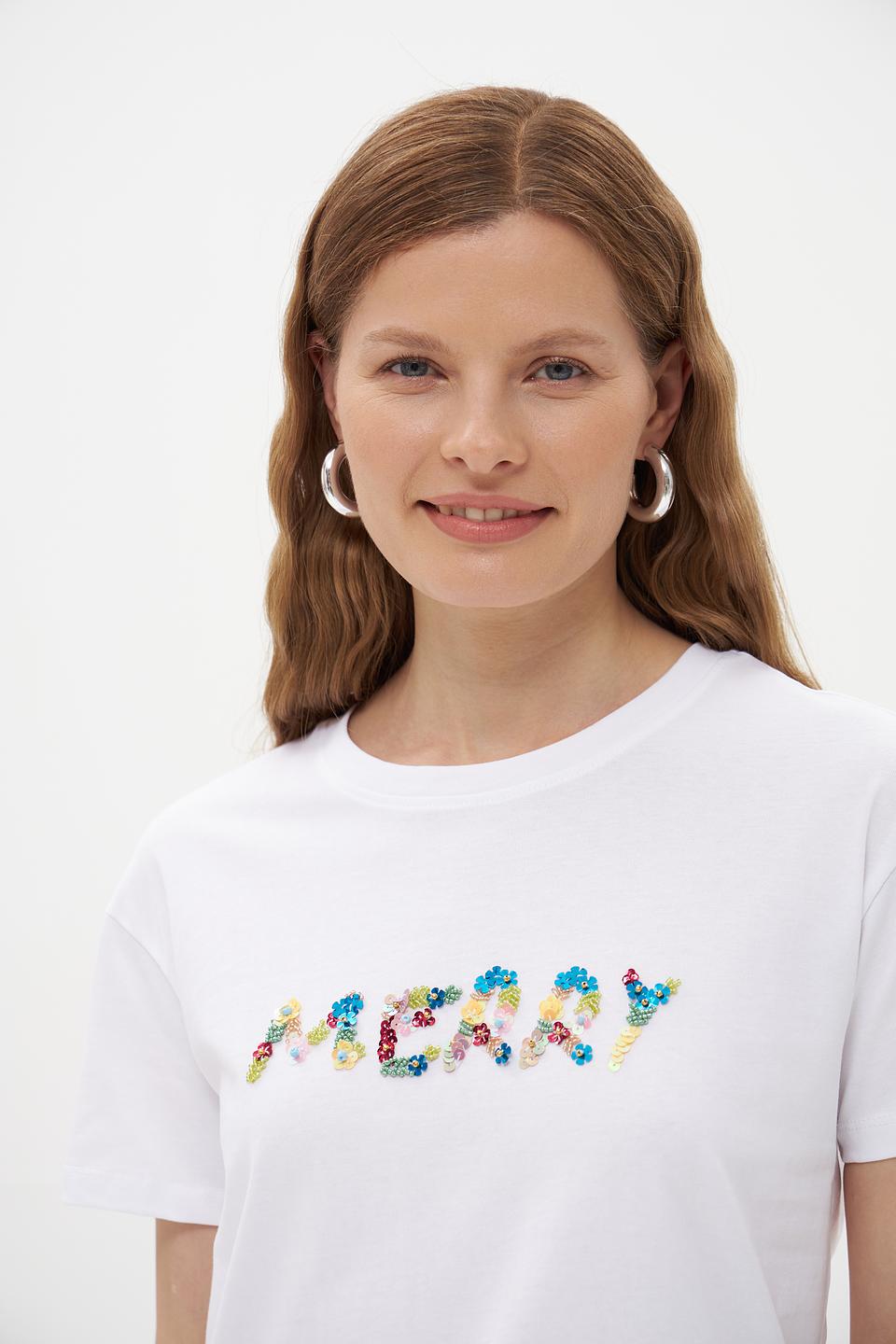 Футболка Pezzo с надписью Merry