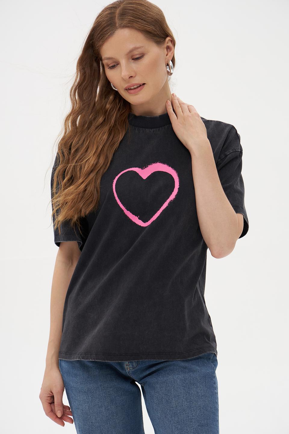 Футболка Pezzo с сердцем чёрная