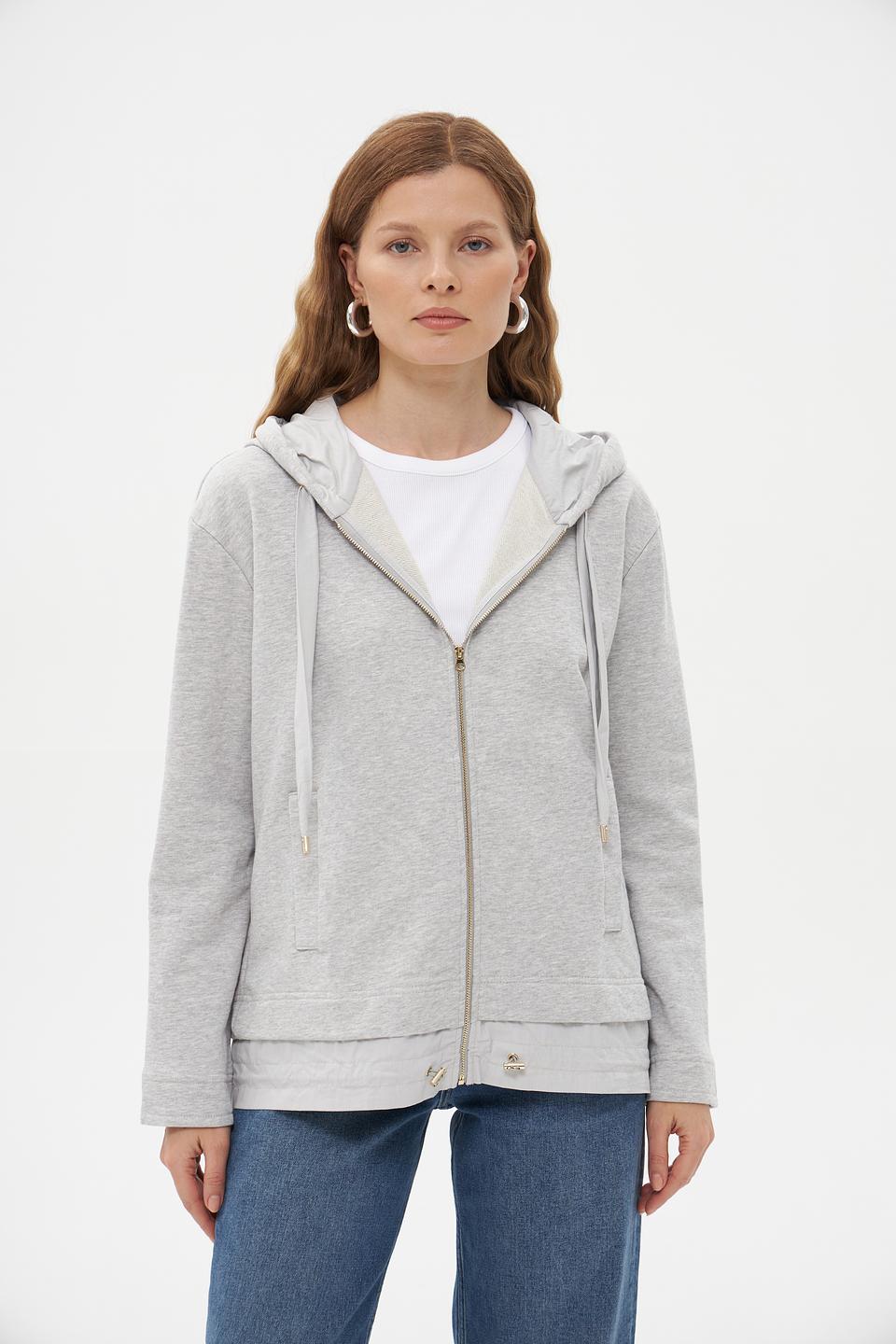 Пуловер Pezzo серый на молнии