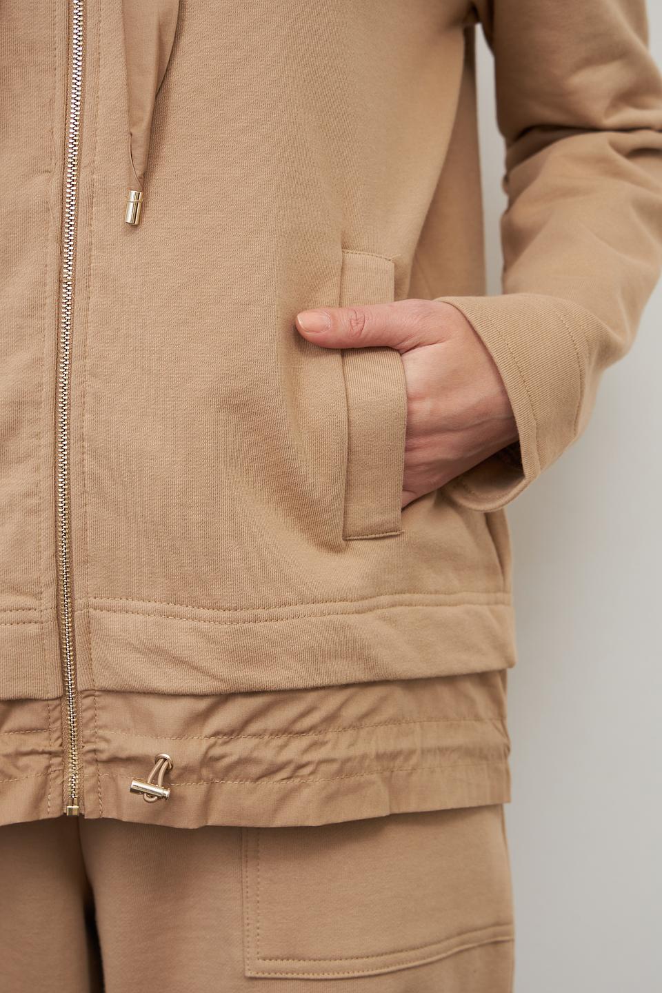 Пуловер Pezzo на молнии бежевый