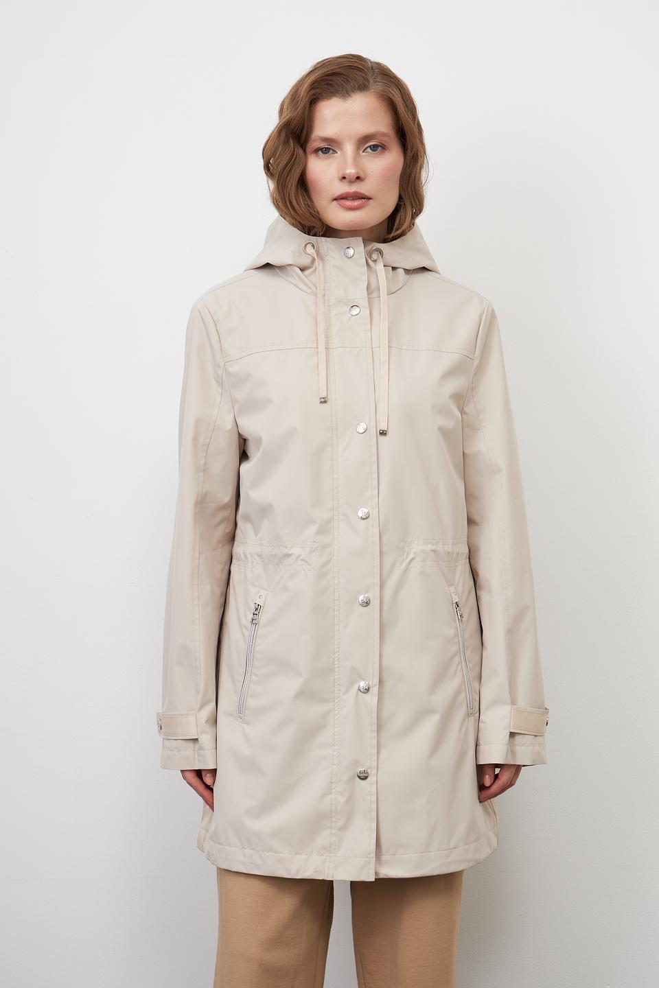 Плащ Pezzo бежевый с капюшоном