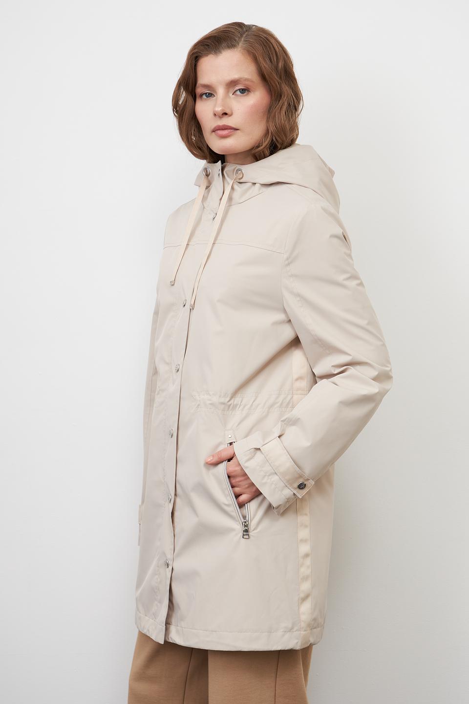 Плащ Pezzo бежевый с капюшоном