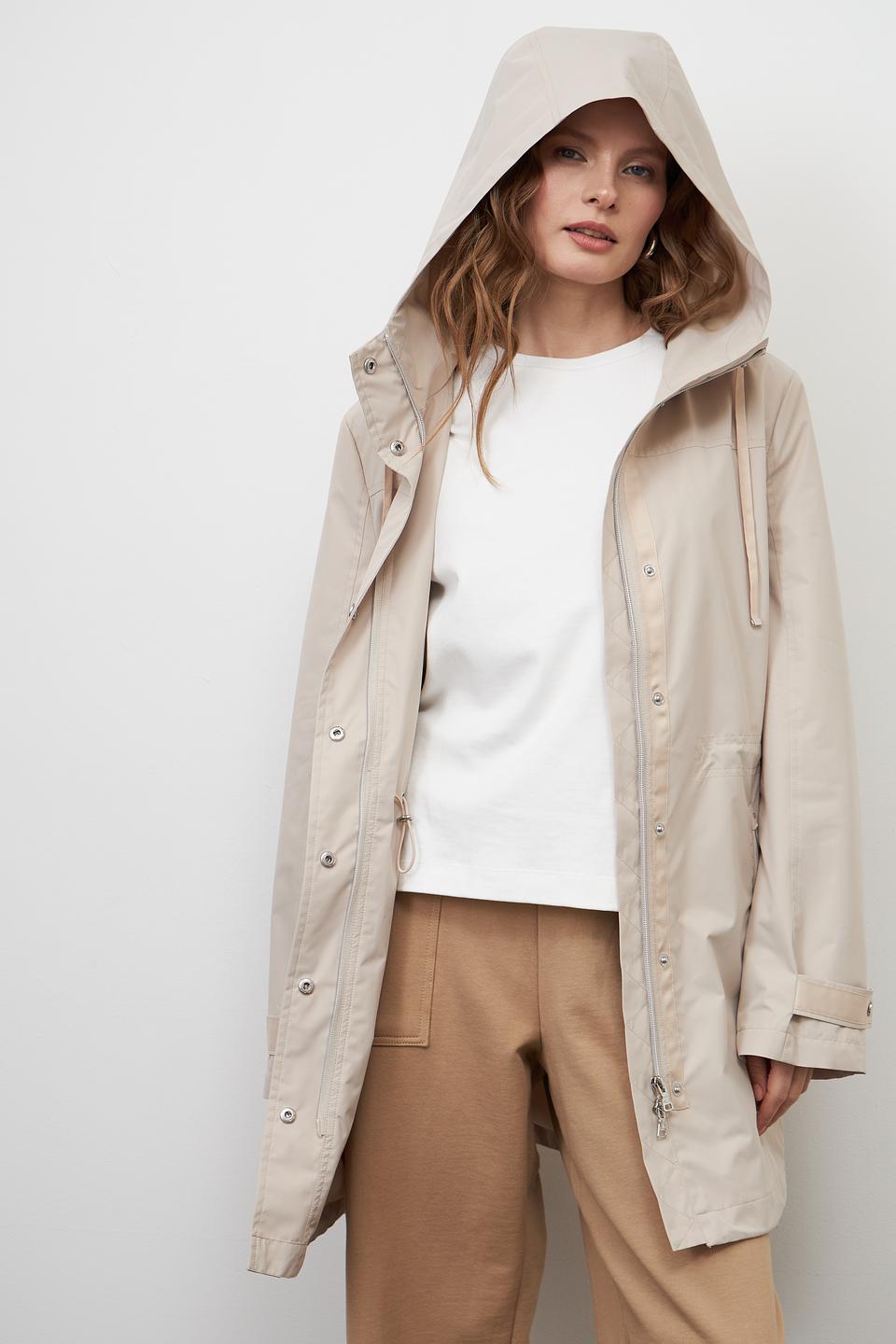 Плащ Pezzo бежевый с капюшоном