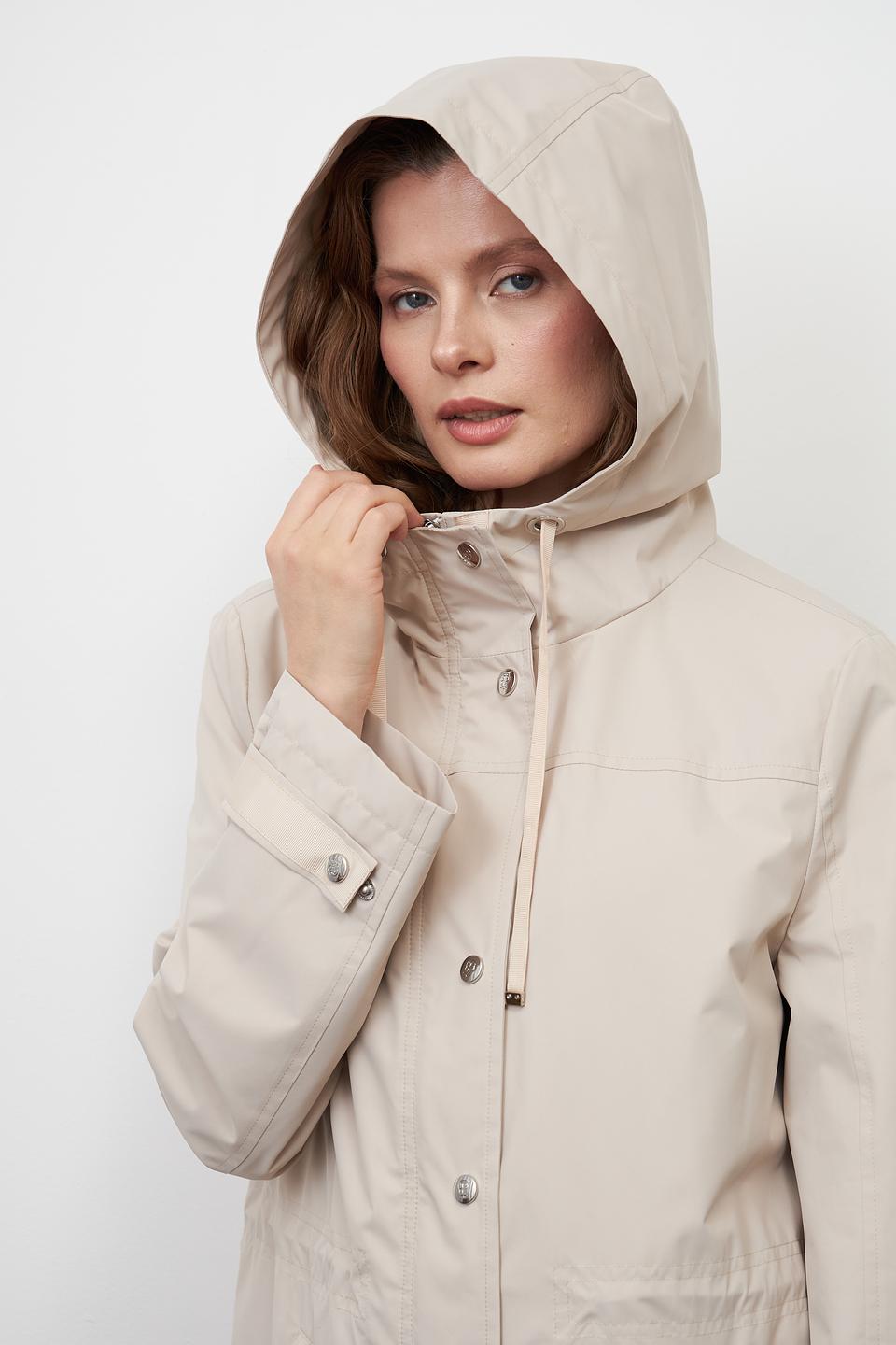 Плащ Pezzo бежевый с капюшоном
