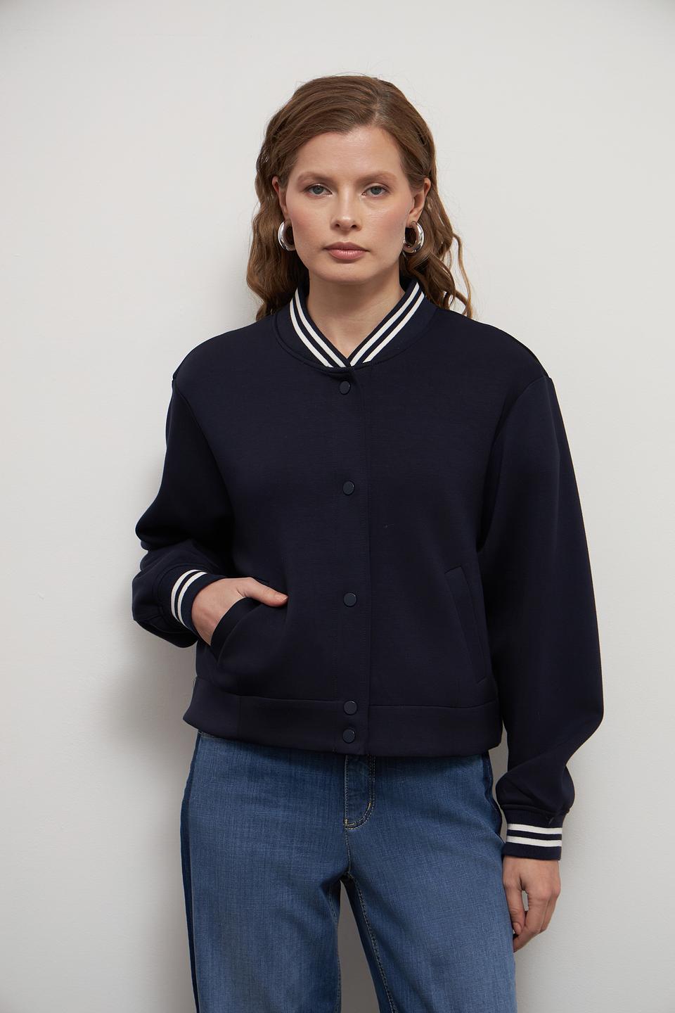 Жакет Oui бомбер темно-синий