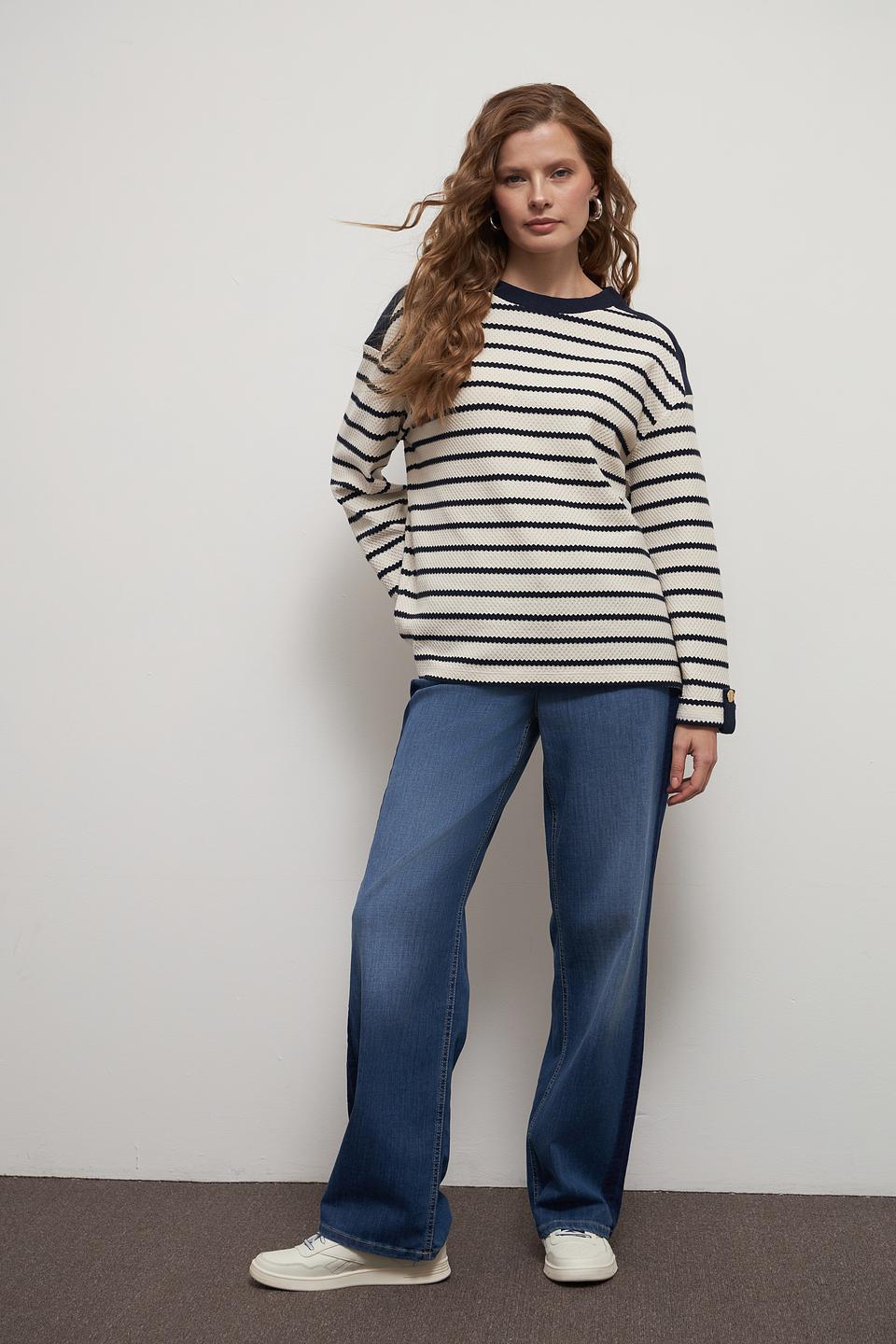 Пуловер Lecomte в полоску