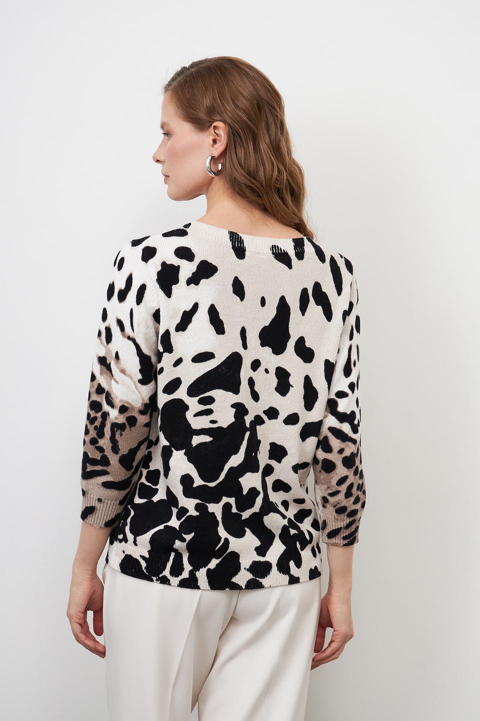 Пуловер Monari с леопардовым принтом
