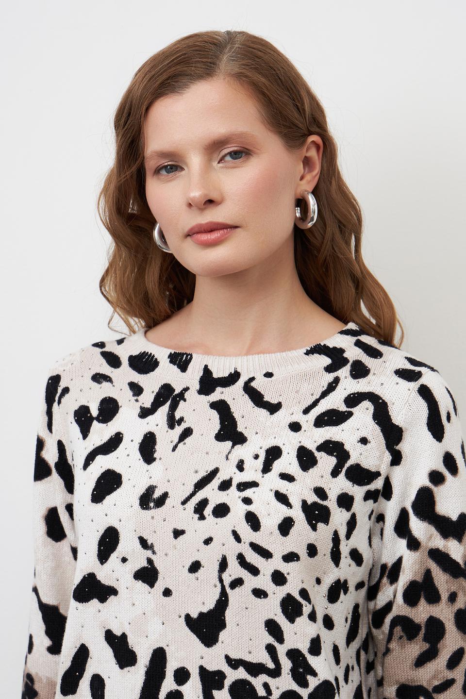 Пуловер Monari с леопардовым принтом