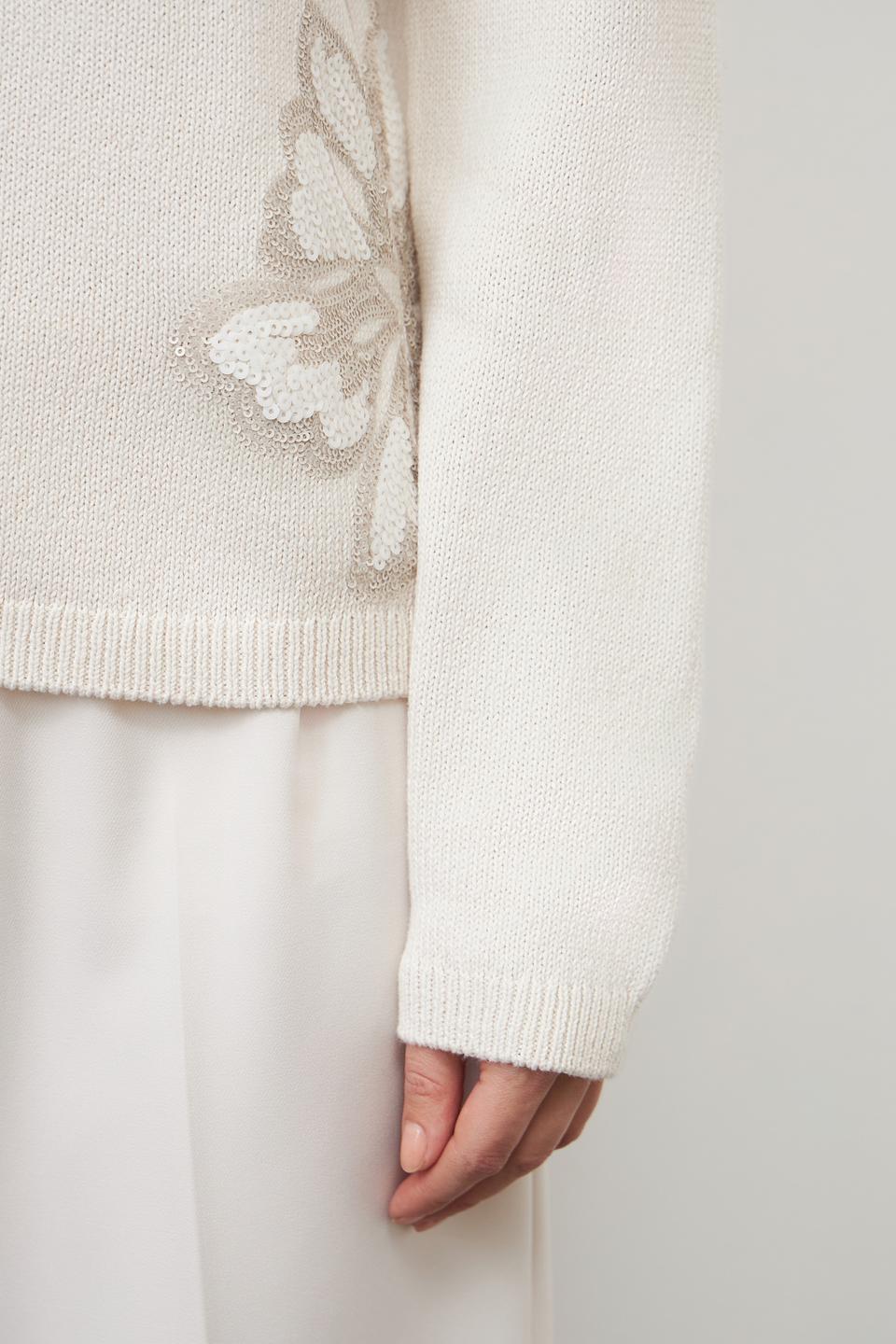 Пуловер Monari с цветами бежевый