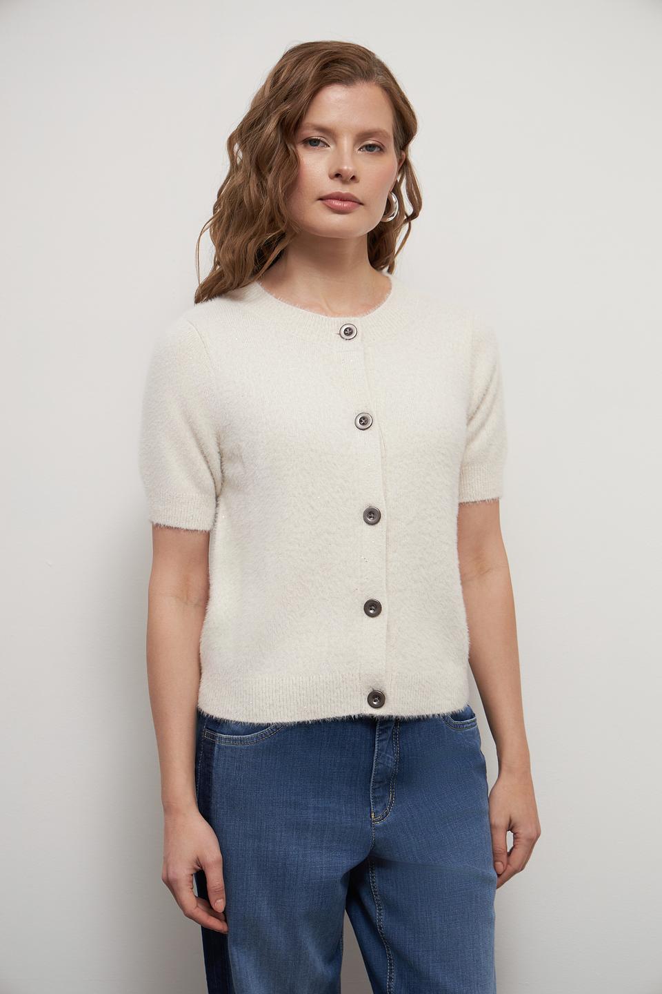 Жакет Monari с коротким рукавом кремовый