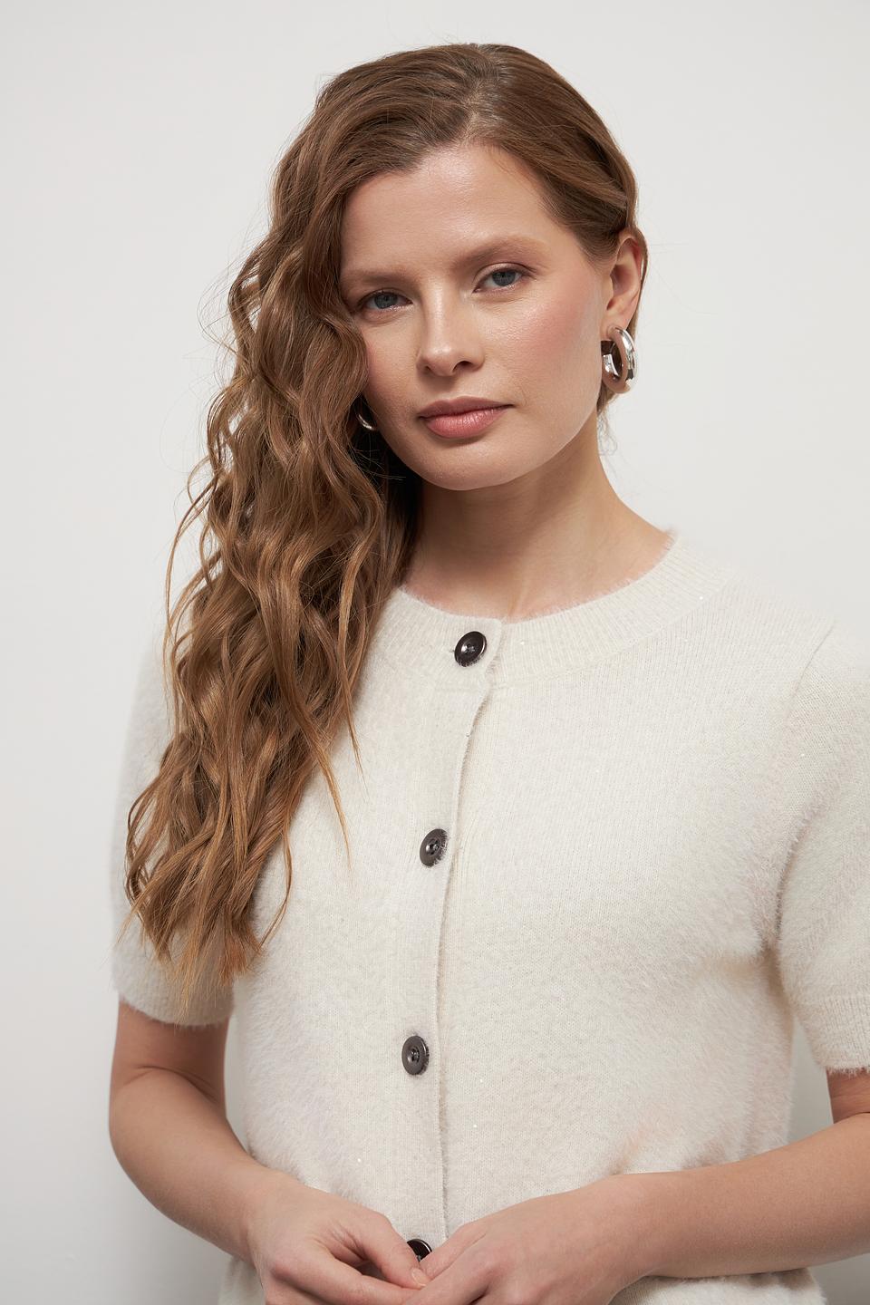 Жакет Monari с коротким рукавом кремовый