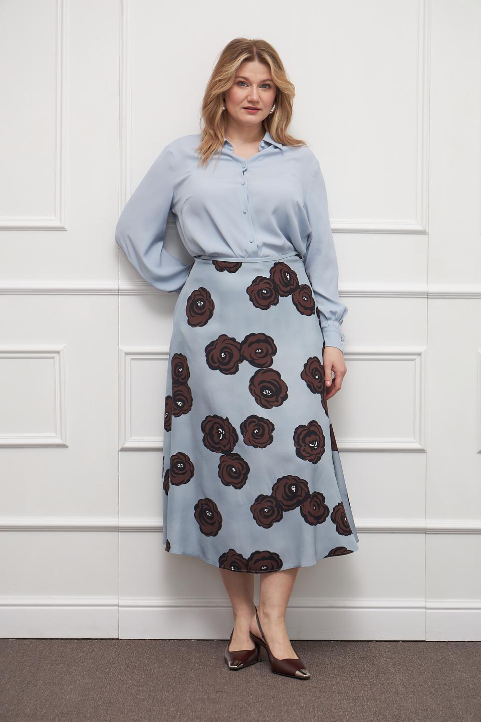 Блуза Luisa Cerano голубая с длинным рукавом