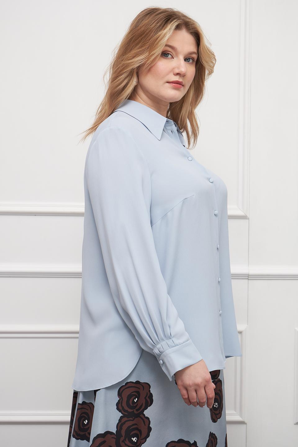Блуза Luisa Cerano голубая с длинным рукавом