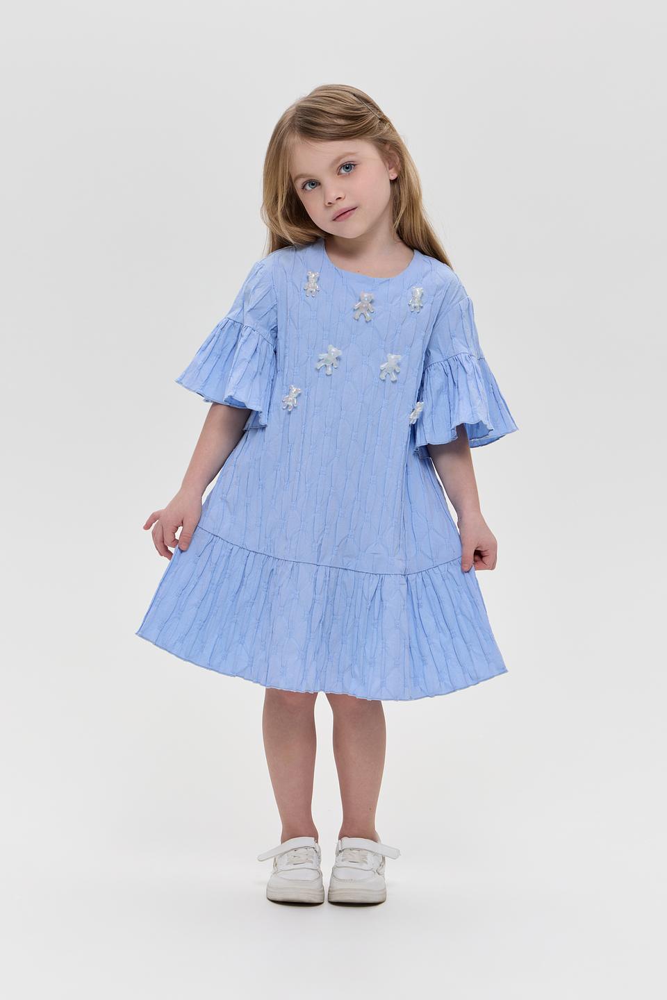 Платье Choupette дев. голубое с вышивкой