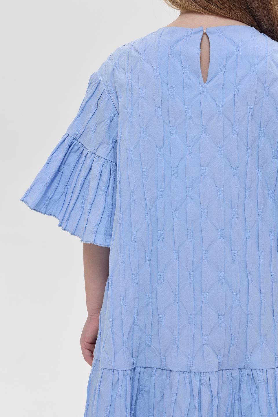 Платье Choupette дев. голубое с вышивкой