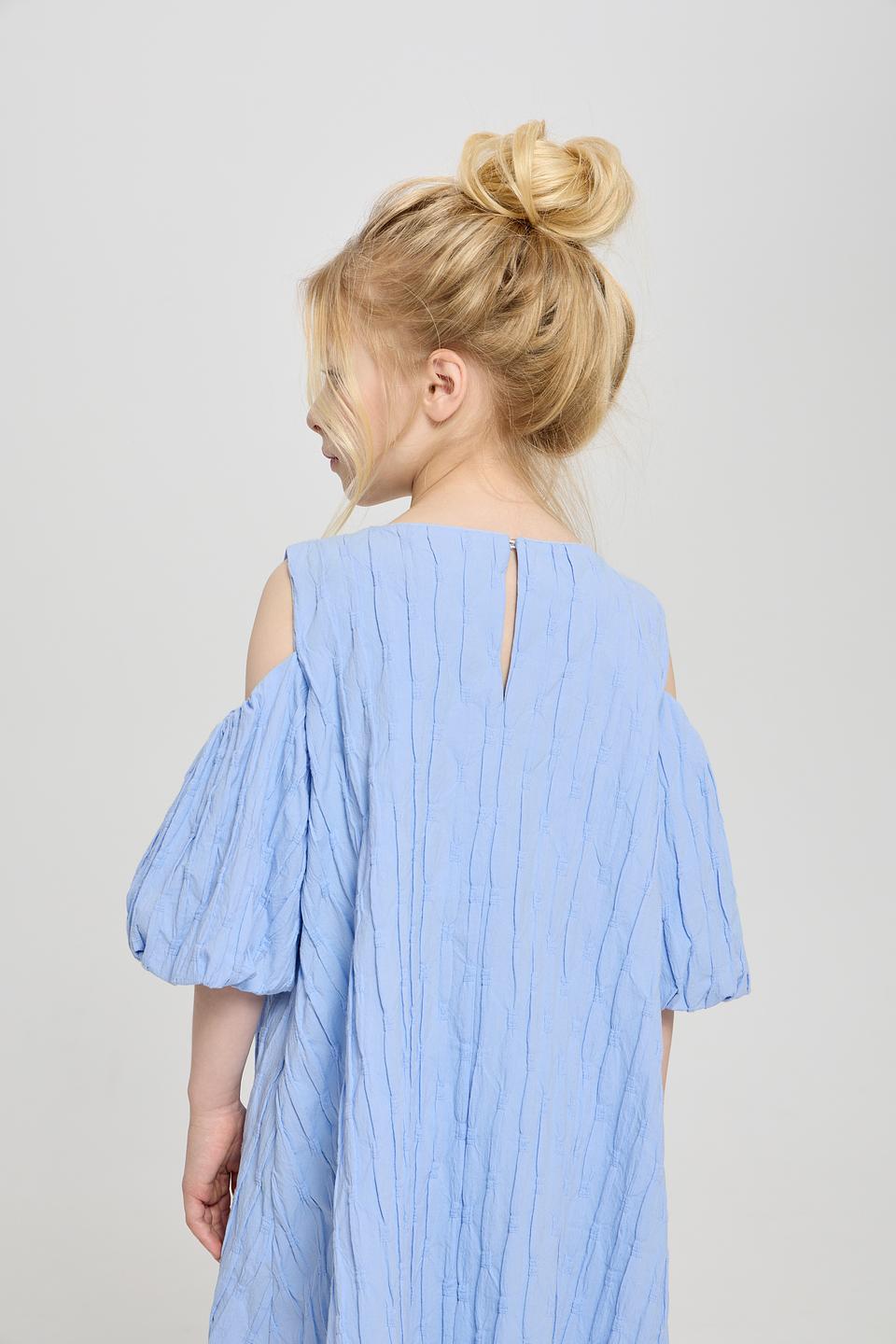 Платье Choupette дев. голубое с открытыми плечами