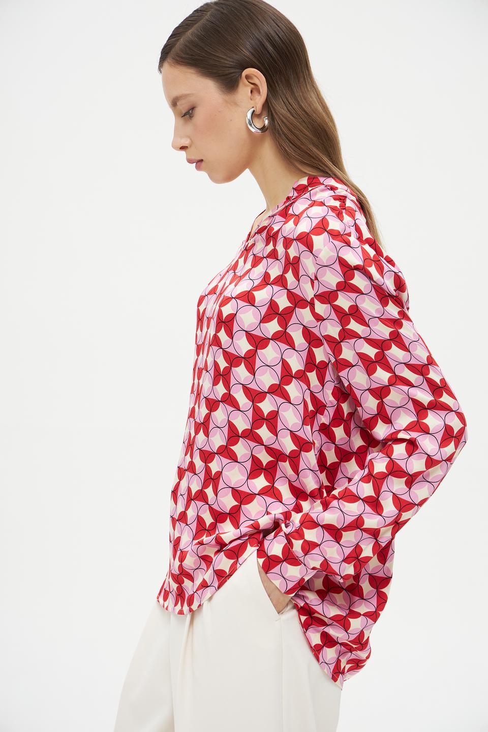Блузка More and More с принтом красный
