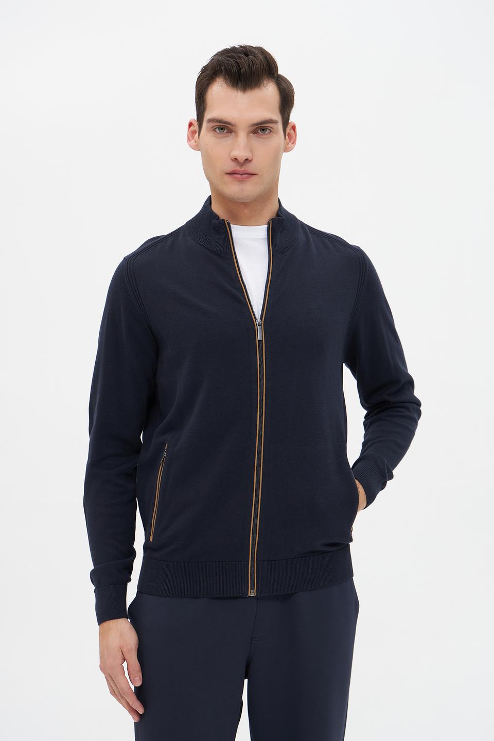 Кардиган Bugatti темно-синий на молнии
