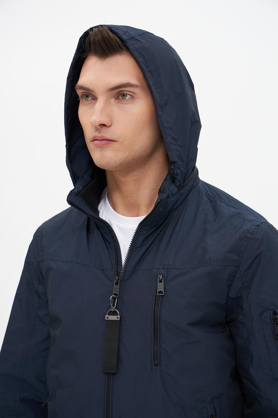 Куртка District мужская синяя с капюшоном