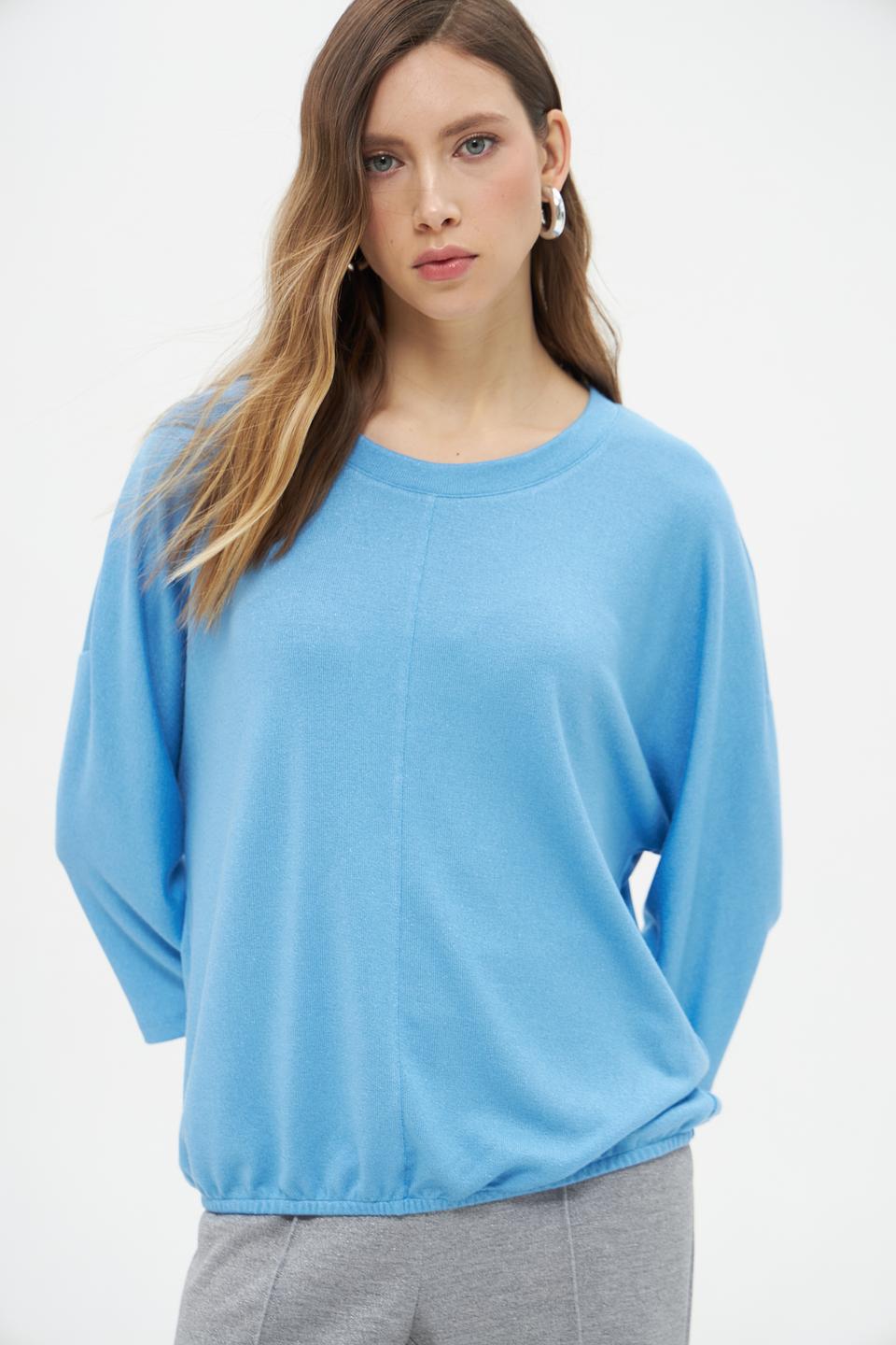 Пуловер Lecomte голубой с рукавом 3/4