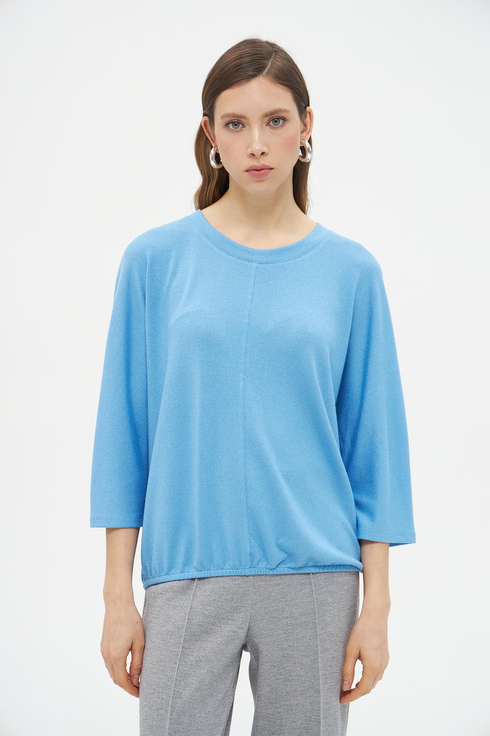 Пуловер Lecomte голубой с рукавом 3/4