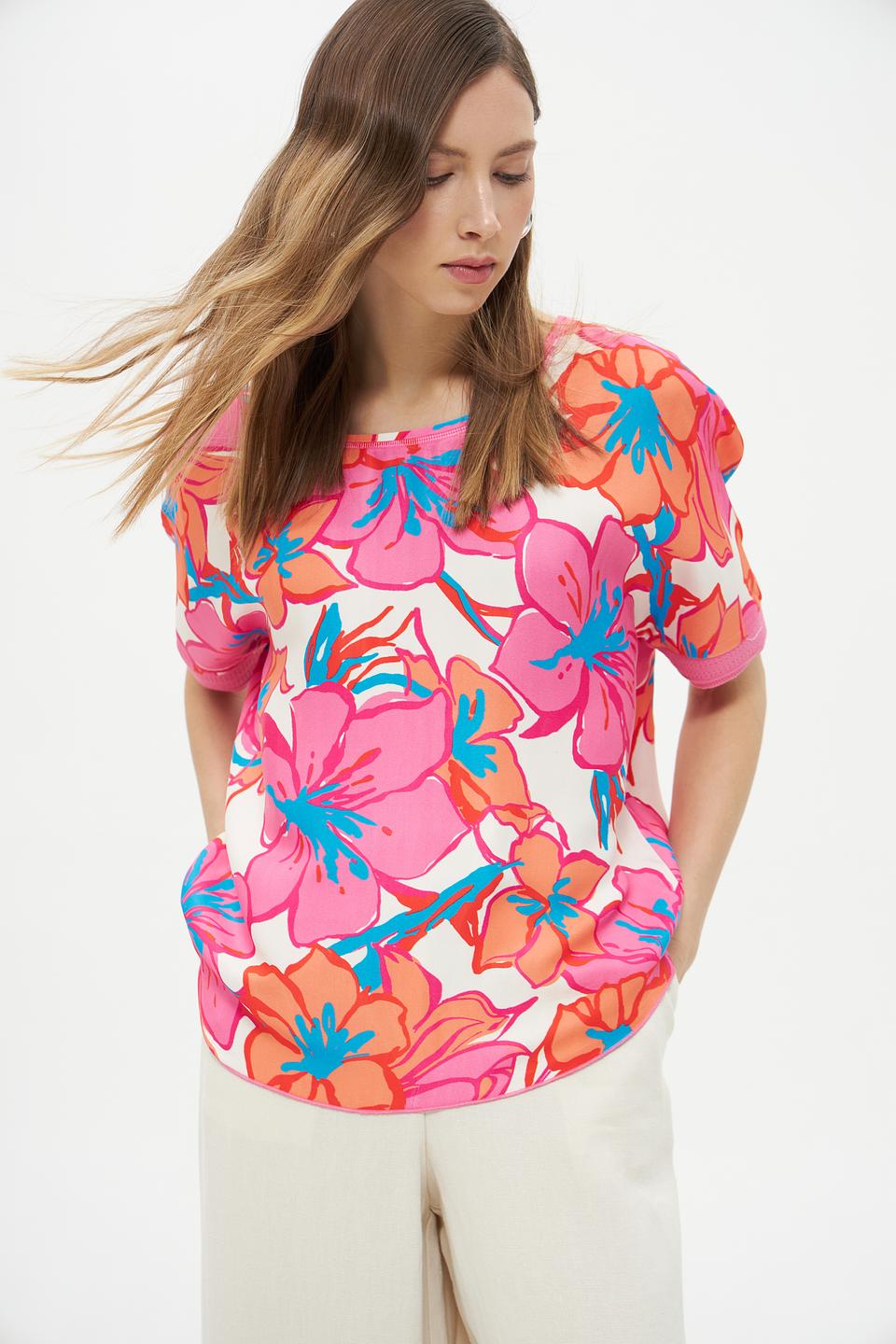 Футболка Lecomte с цветочным принтом