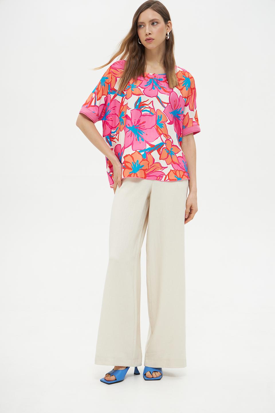 Футболка Lecomte с цветочным принтом