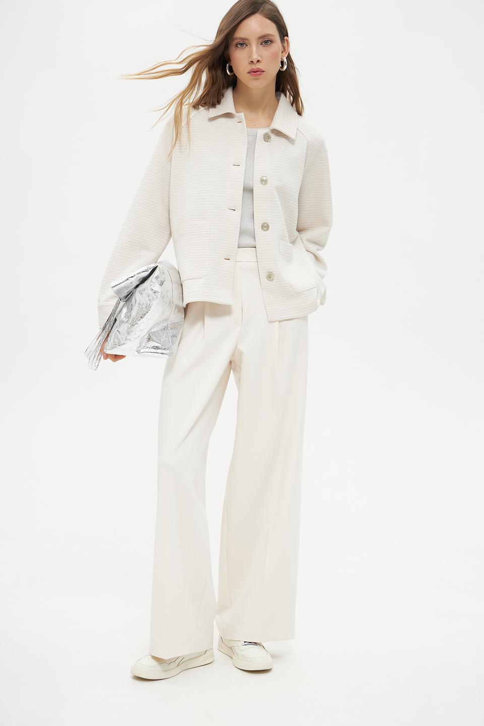 Брюки Lecomte палаццо кремовые